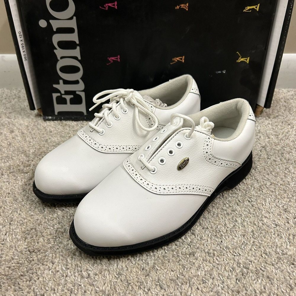 Etonic Lites Golf Shoes‎ Women's 6 Spikeless Rubber White New with Defects